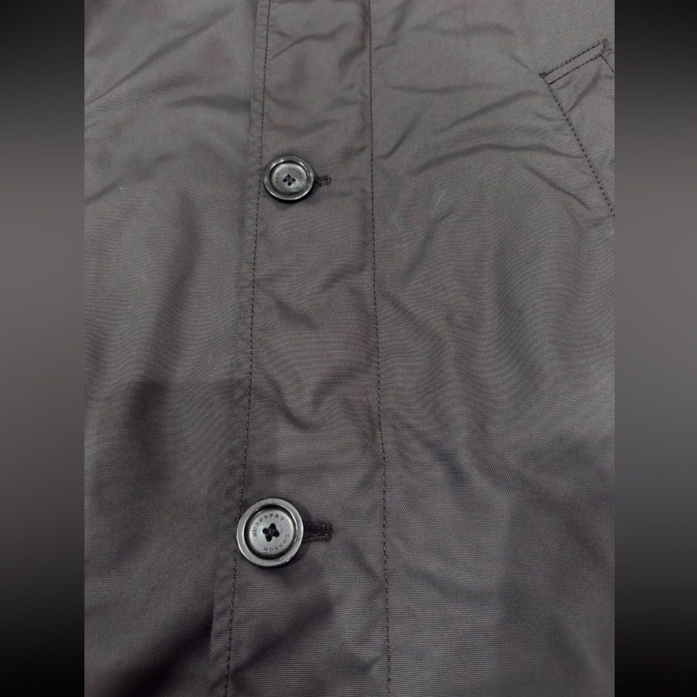 Burberry Black Zip Up Button Coat Size Large Over Coat - Picture 3 of 14